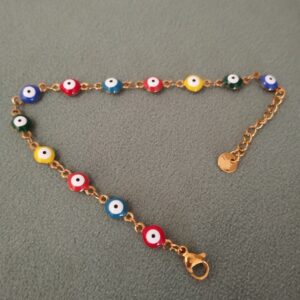 PULSERA ACERO OJO TURCO COLORES