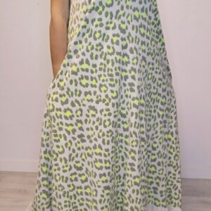 vestido animal print amarillo
